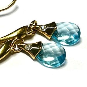 Elegant Gold and Blue Drop Earrings